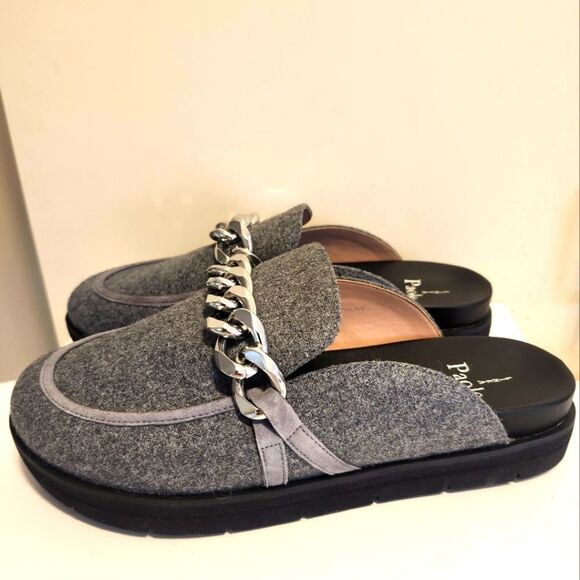 Brand New Linea Paolo "Roann" Gray Flannel Thick Sole Clogs Sz.8 Ret.$145 - Picture 1 of 5